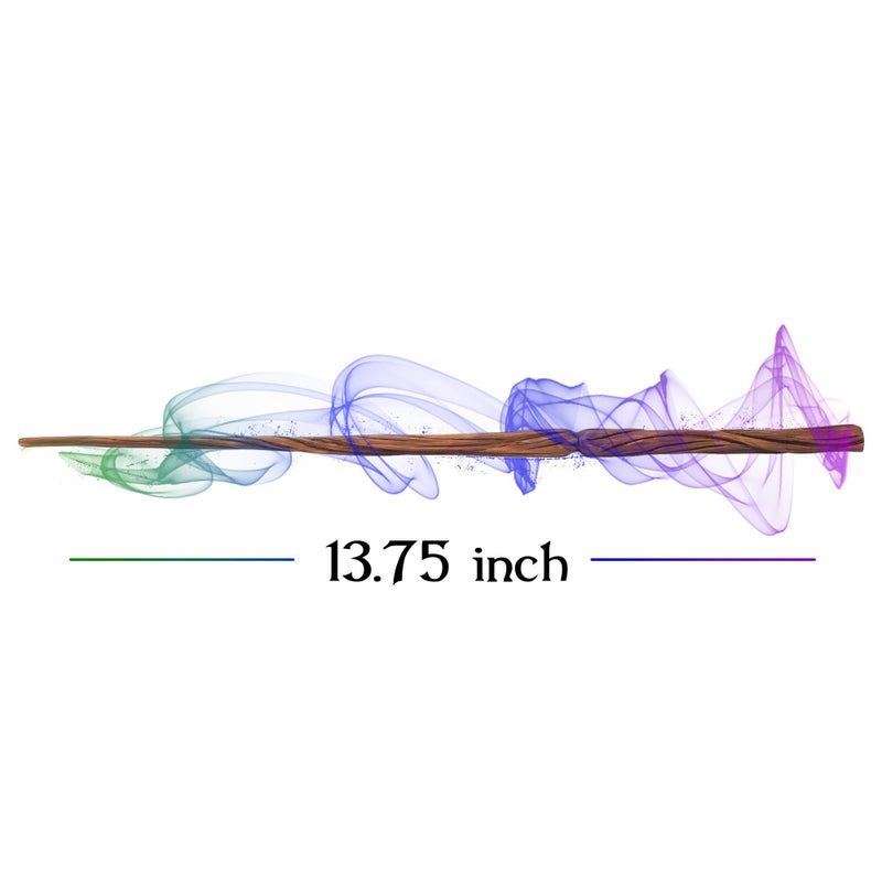 Cottage Garden Natural Brown Wood Grain 13.75 inch Resin Collectible Witch Wizard Cosplay Magic Wand - Image 3